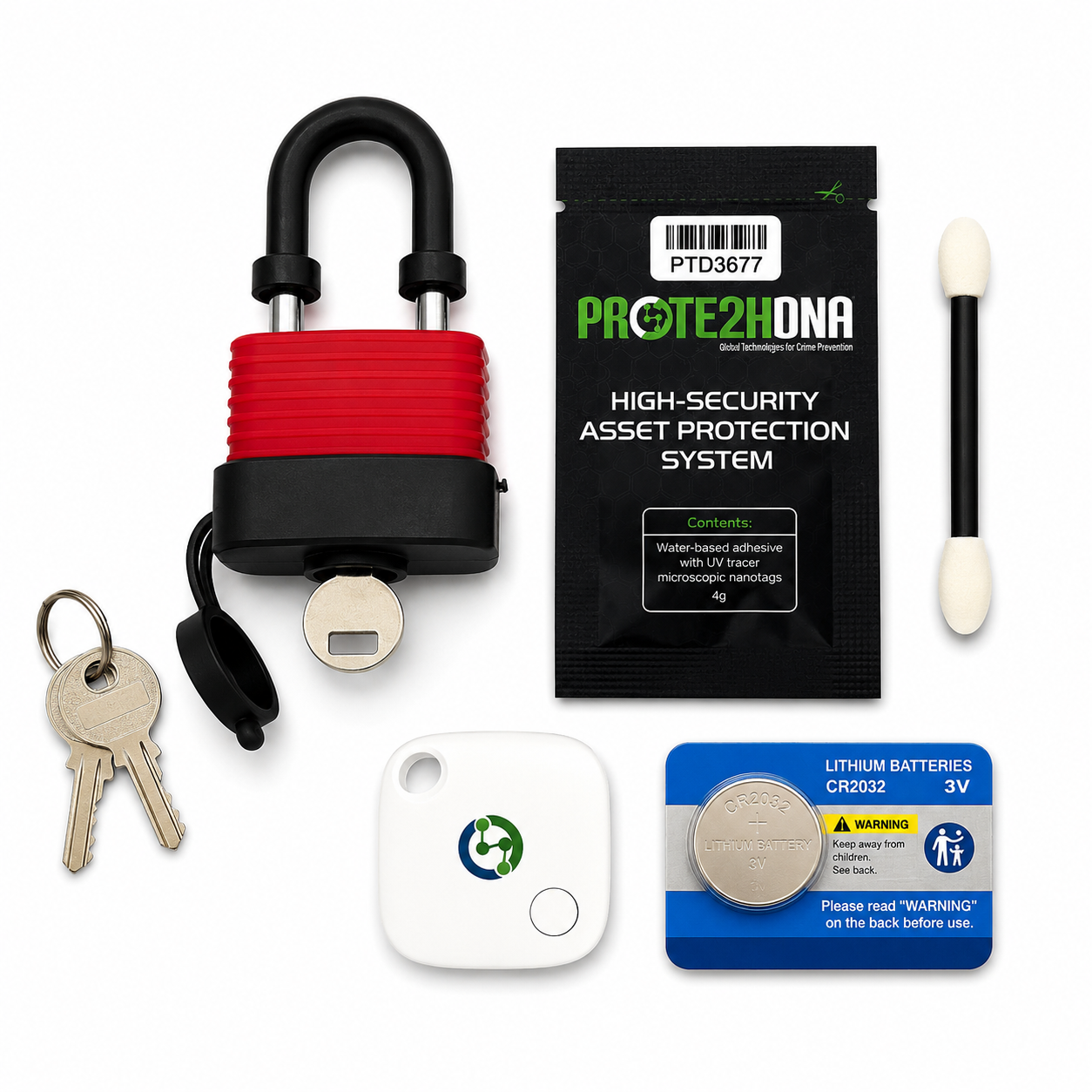 TrackSafe™ High-Security Padlock + Smart Tag with DNA Property Protection